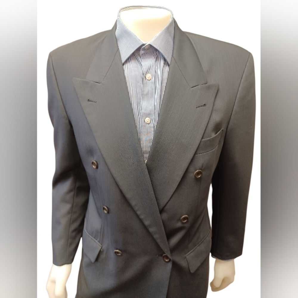 Hugo Boss Al Capone Chicago Suit Wool GUC Blue Vintage Size GR 50 - Picture 2 of 15